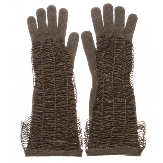 Cashmere-Angora Blend Gloves with Luxury Handmade Lace Decoration packaged in Signature box